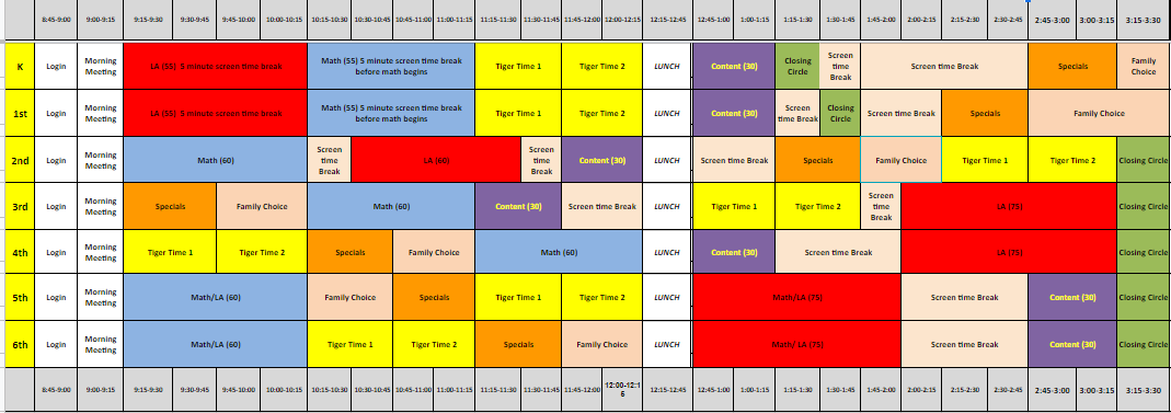 Schoolwide schedule