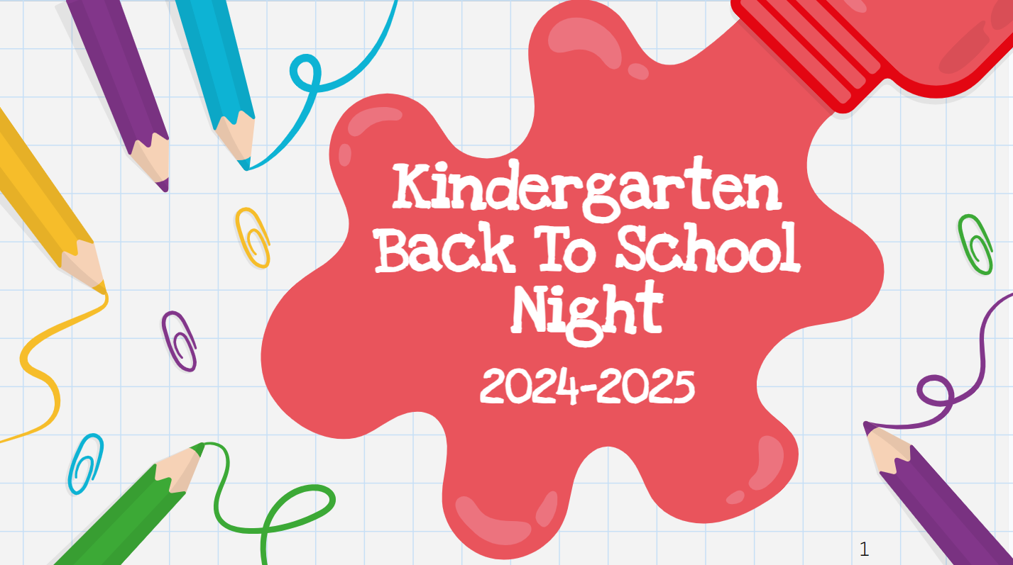 Kindergarten Back to School Night Presentation