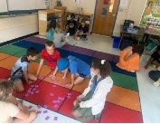 students playing math game