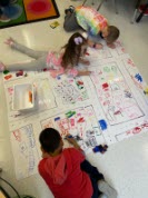 students creating community map